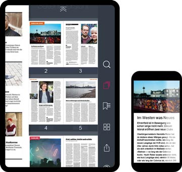 die Stadtrevue App auf Tablet und Smartphone